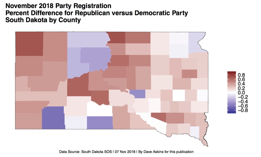 R Map Election South Dakota REPOVERDEMREG2018